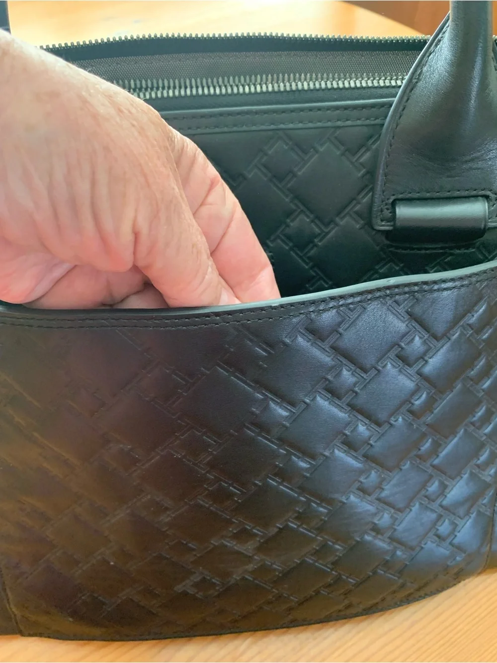 Tumi Black Quilted Leather Laptop Bag